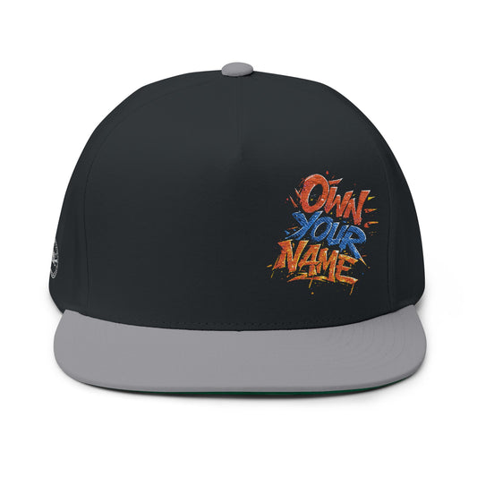 Own Your Name (Flag Colors) Embroidered Flat Bill Cap