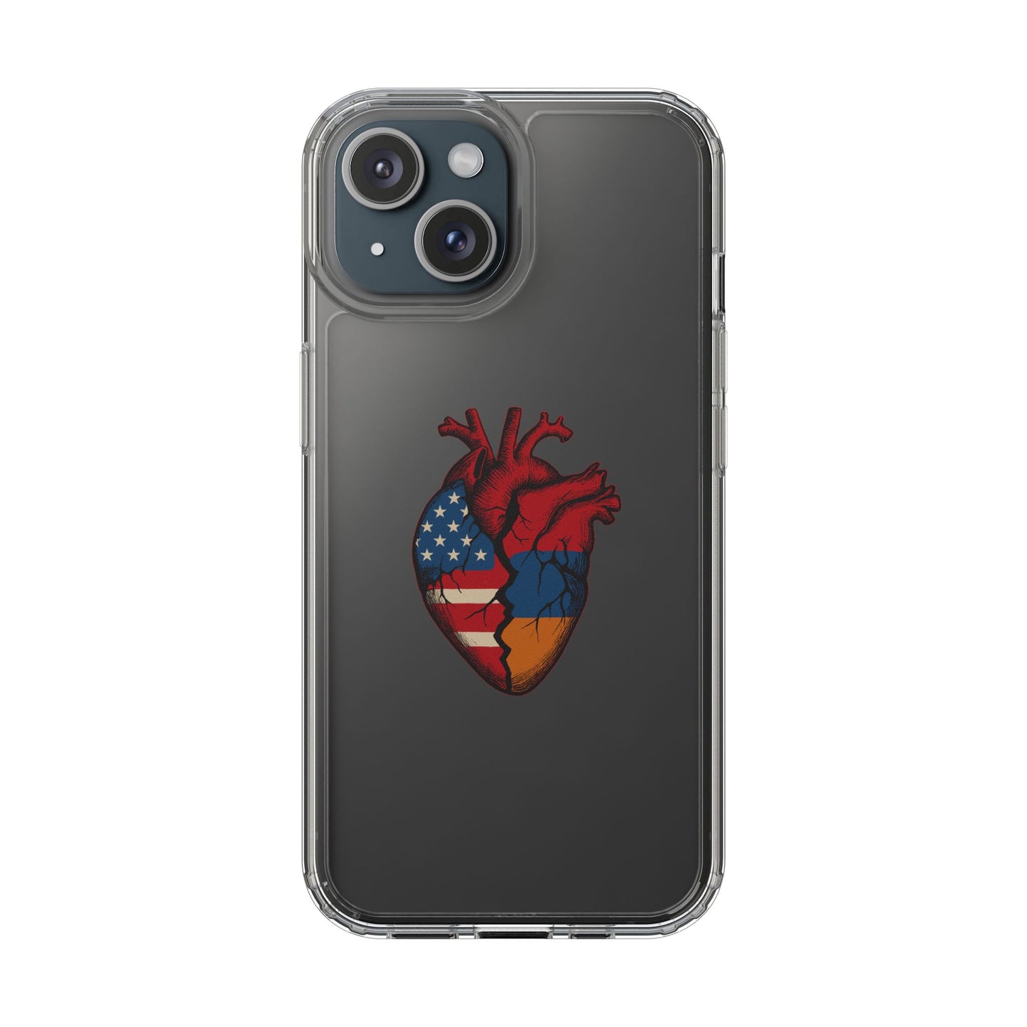 One Heart Clear Phone Case