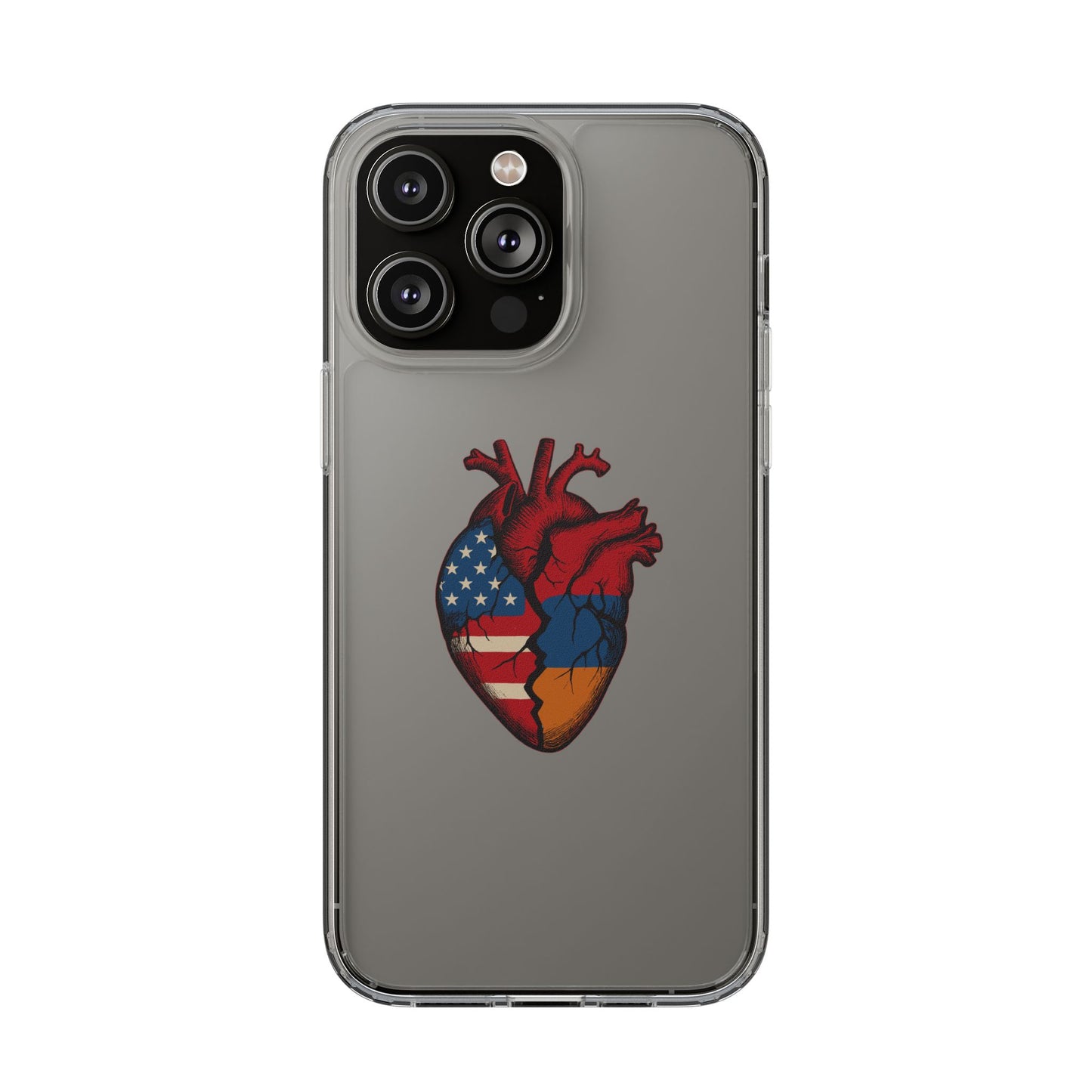 One Heart Clear Phone Case