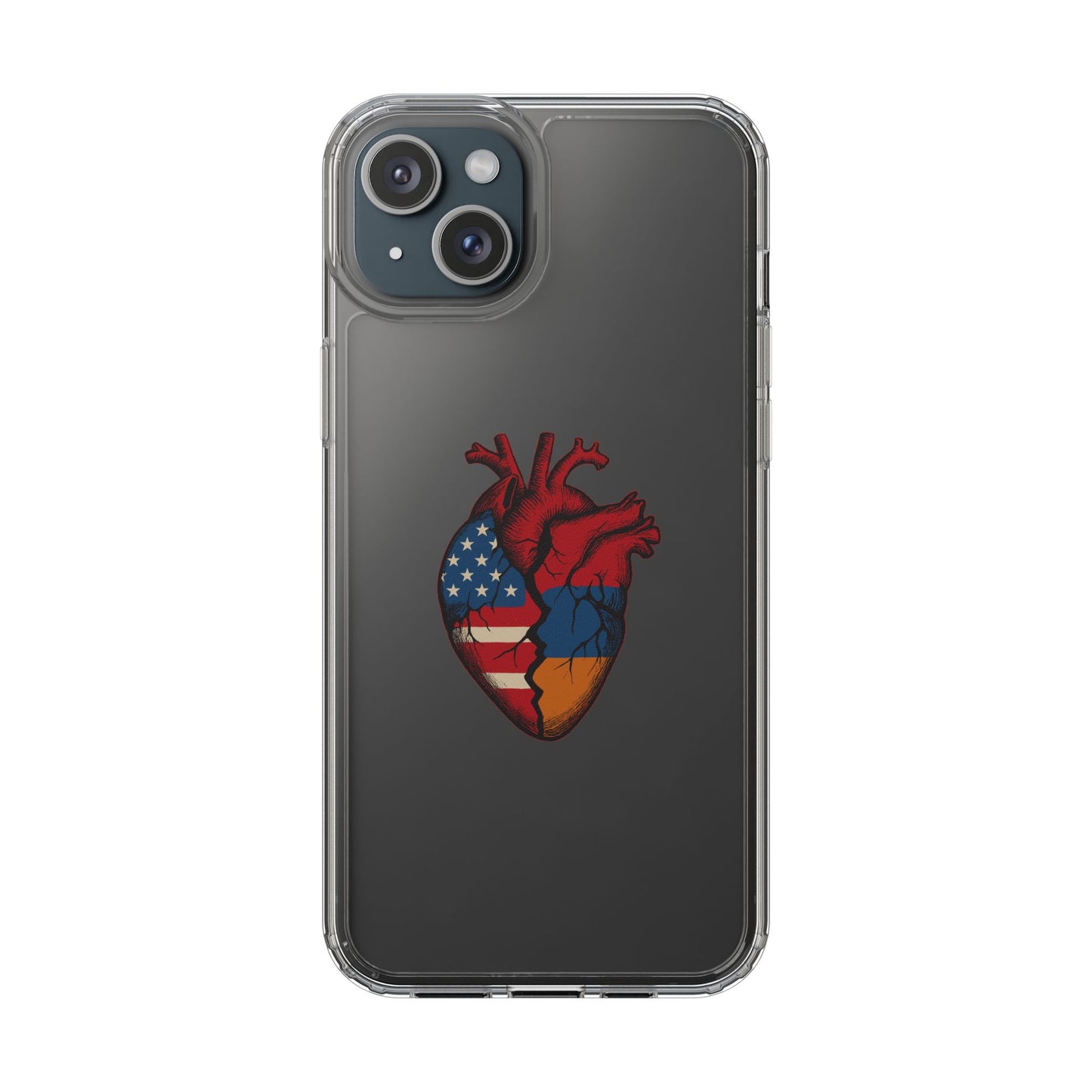One Heart Clear Phone Case