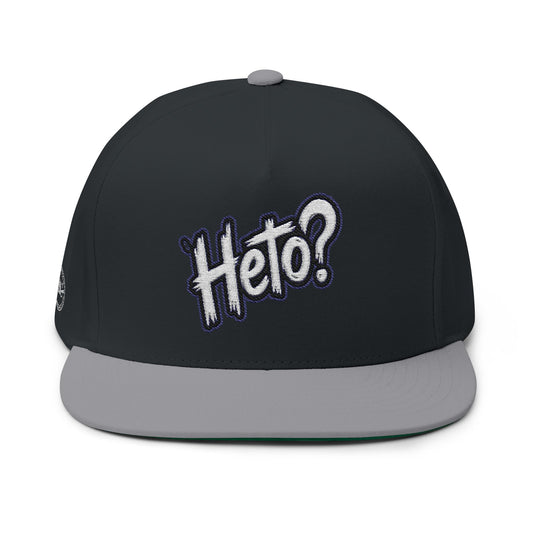 Heto? Embroidered Flat Bill Cap