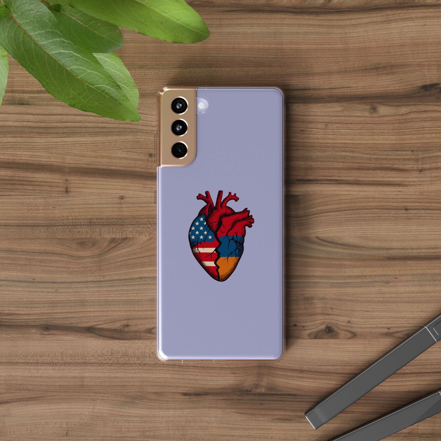 One Heart Clear Phone Case