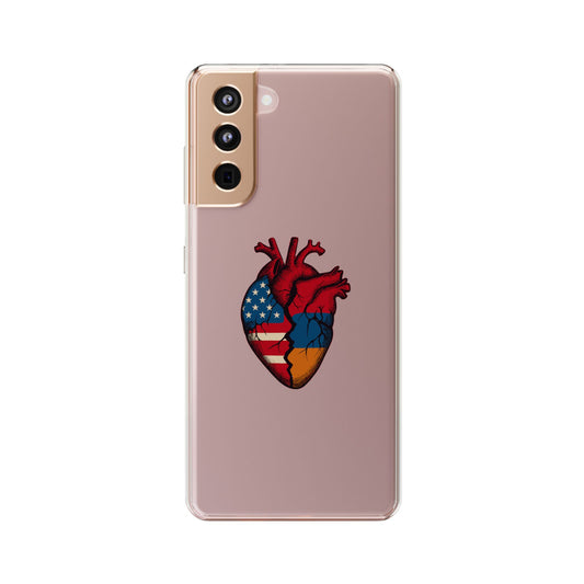 One Heart Clear Phone Case