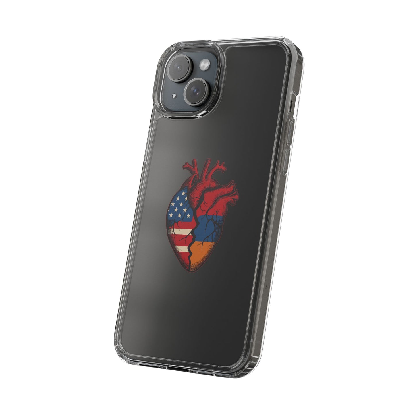 One Heart Clear Phone Case