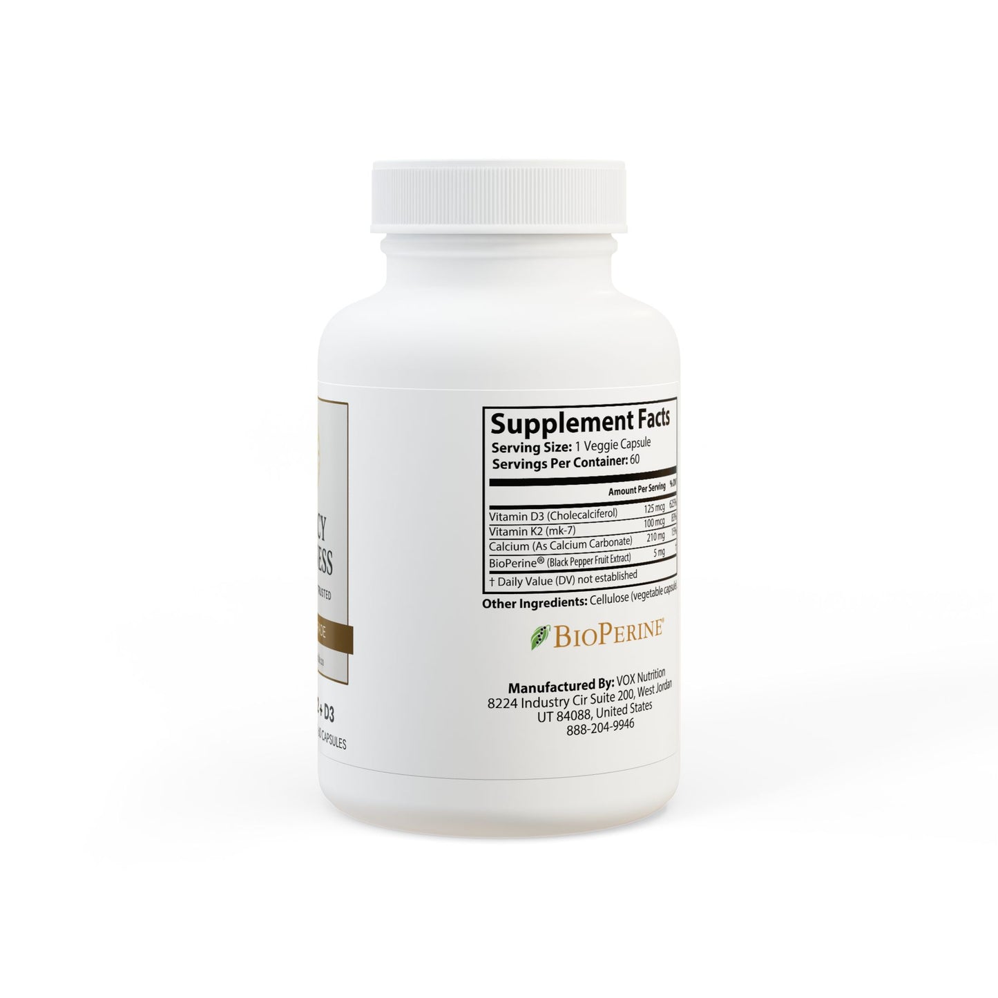 Vitamin K2 + D3 Supplement (60 Capsules)