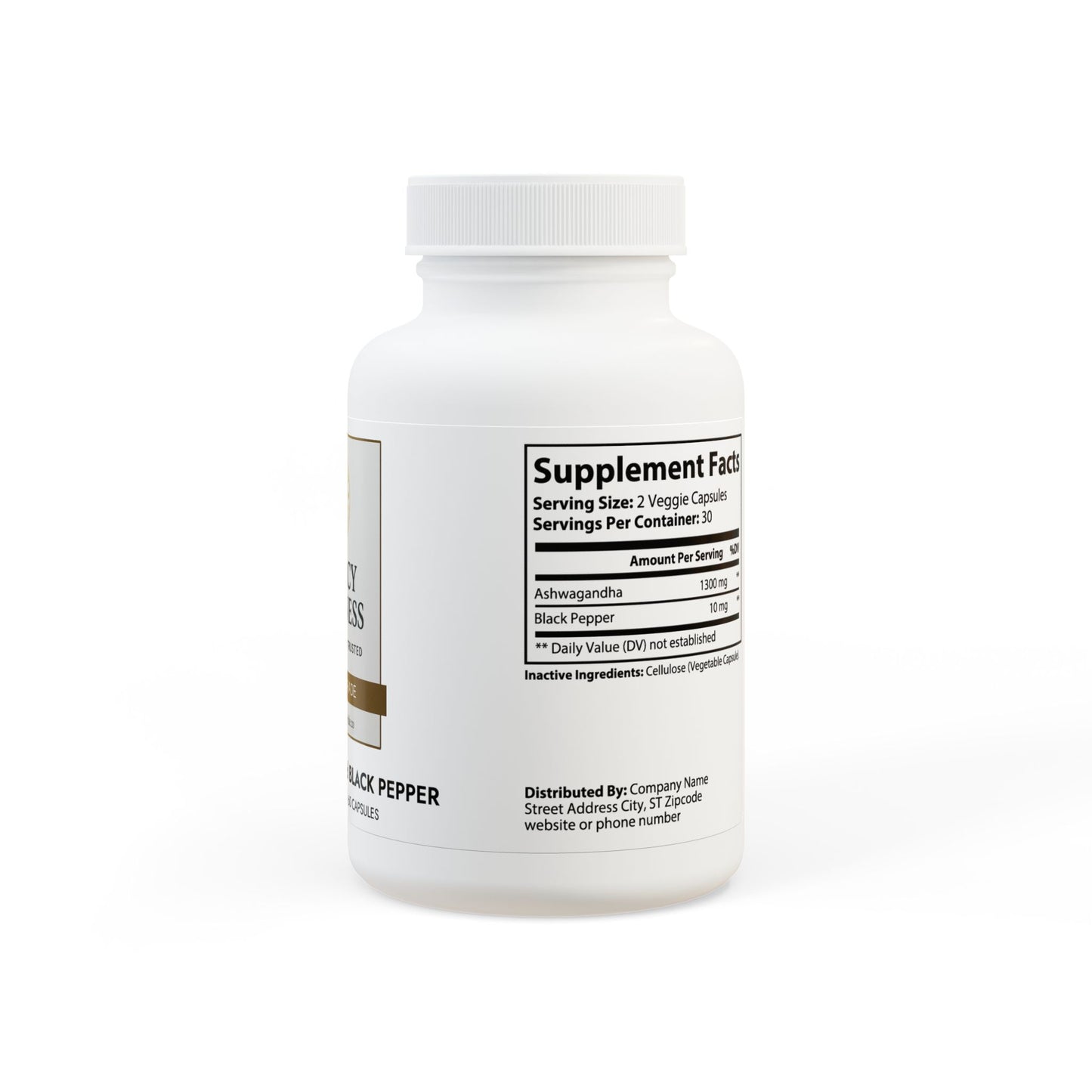 Ashwagandha and Black Pepper Supplement (60 capsules)