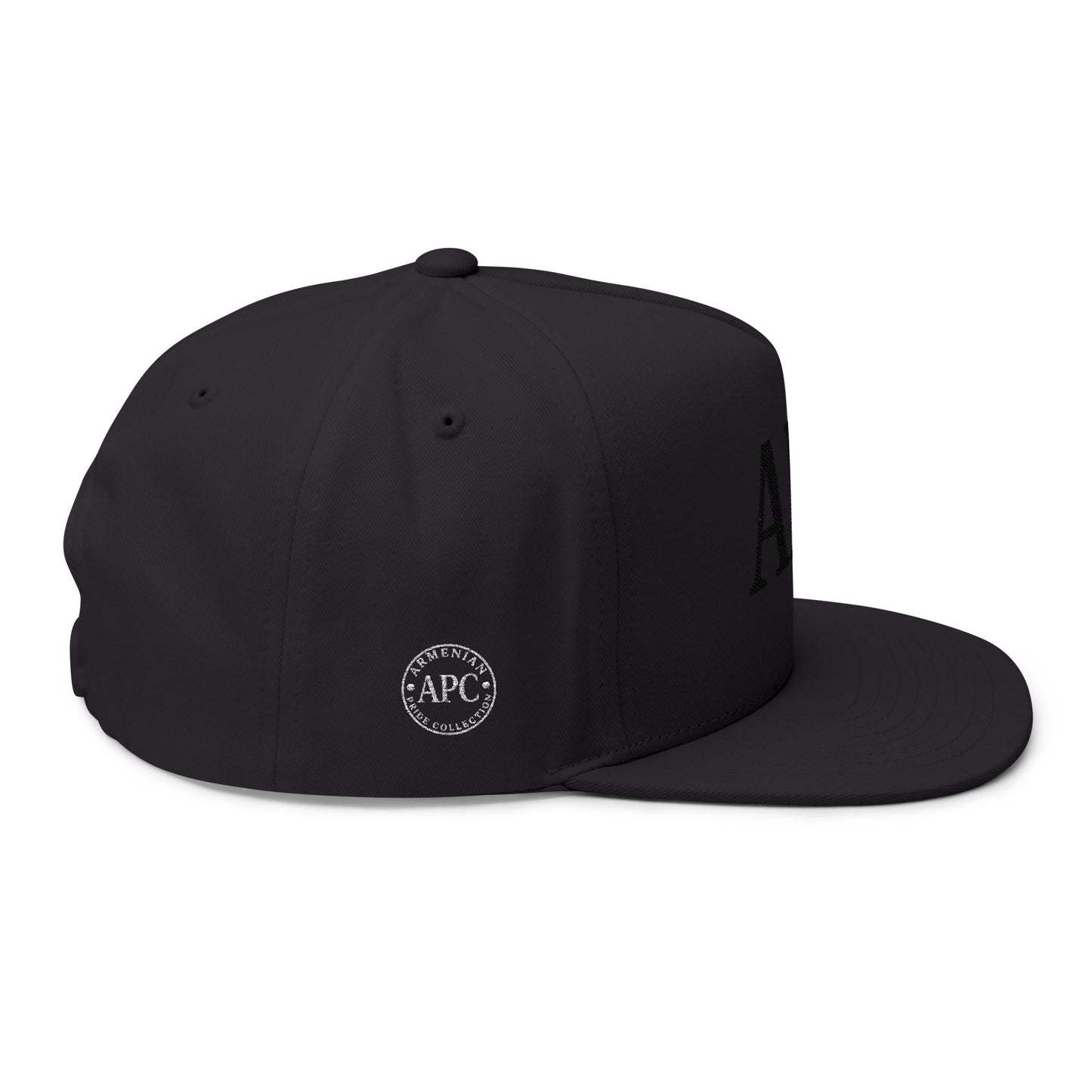 Black-on-Black APC Embroidered Flat Bill Cap