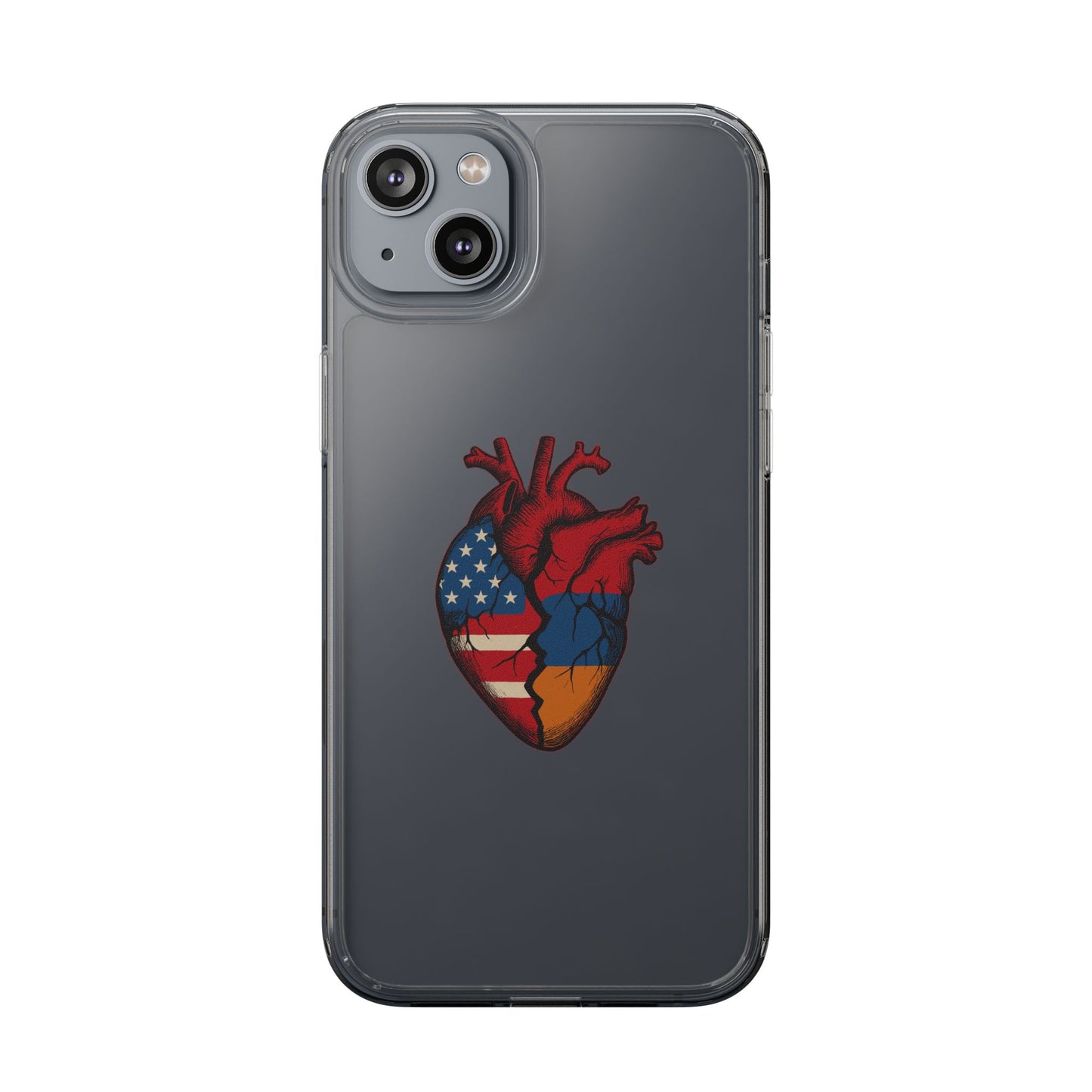 One Heart Clear Phone Case