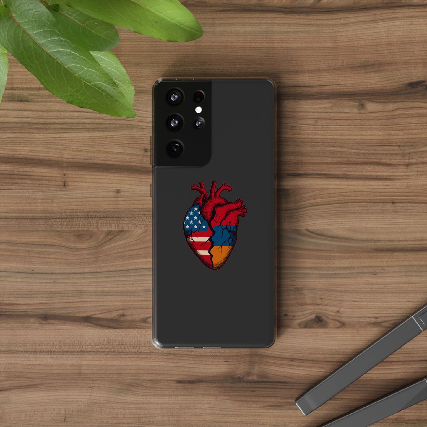 One Heart Clear Phone Case