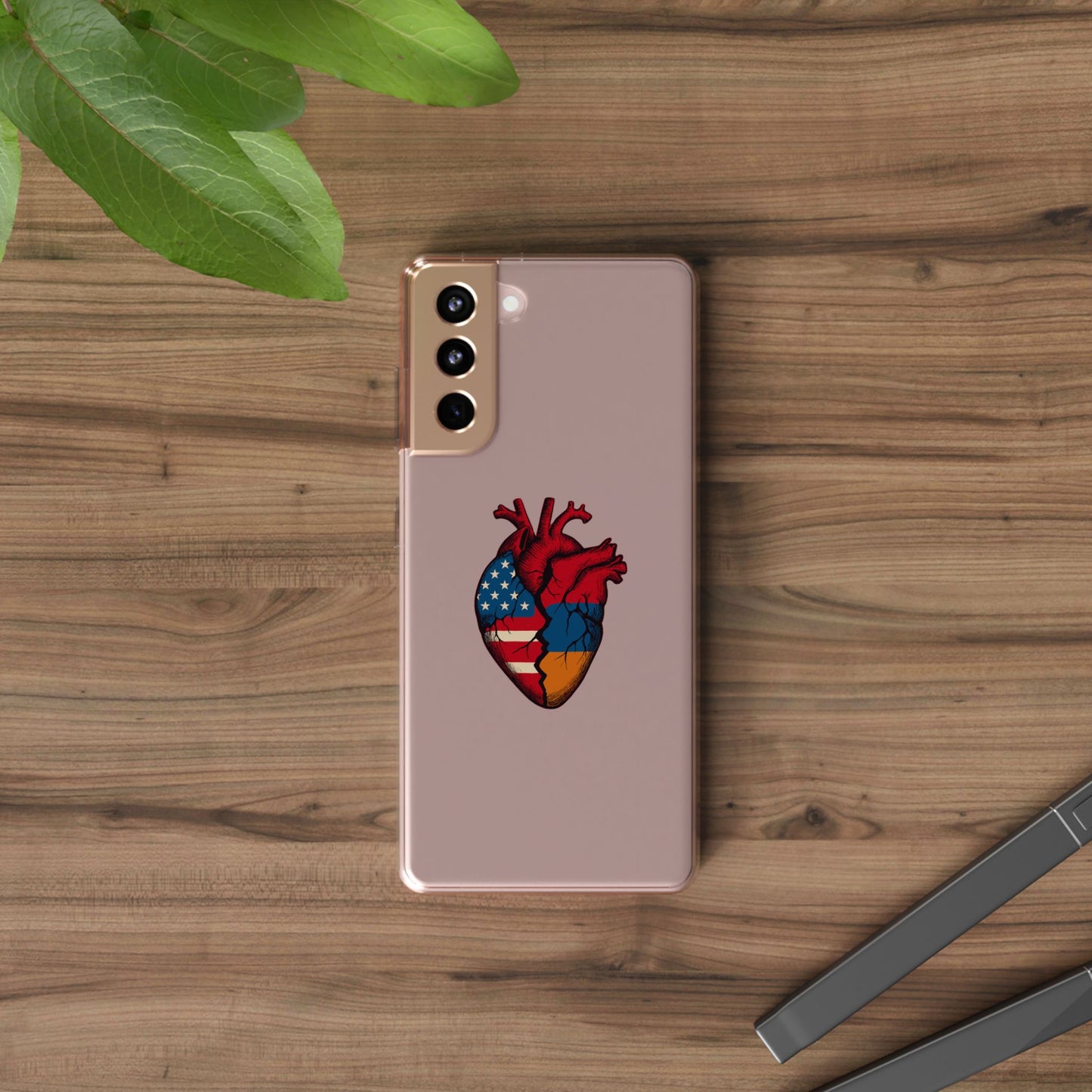 One Heart Clear Phone Case