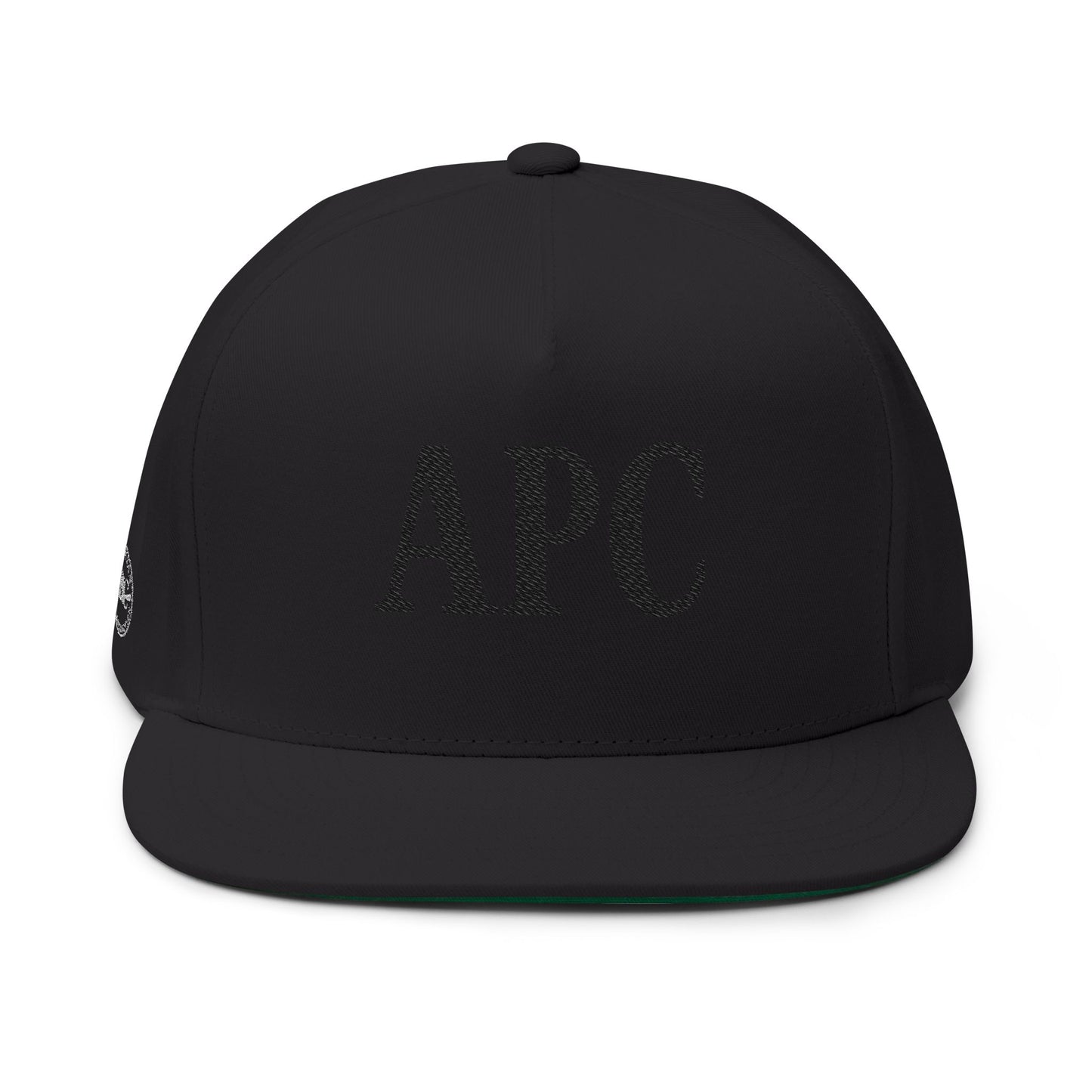 Black-on-Black APC Embroidered Flat Bill Cap