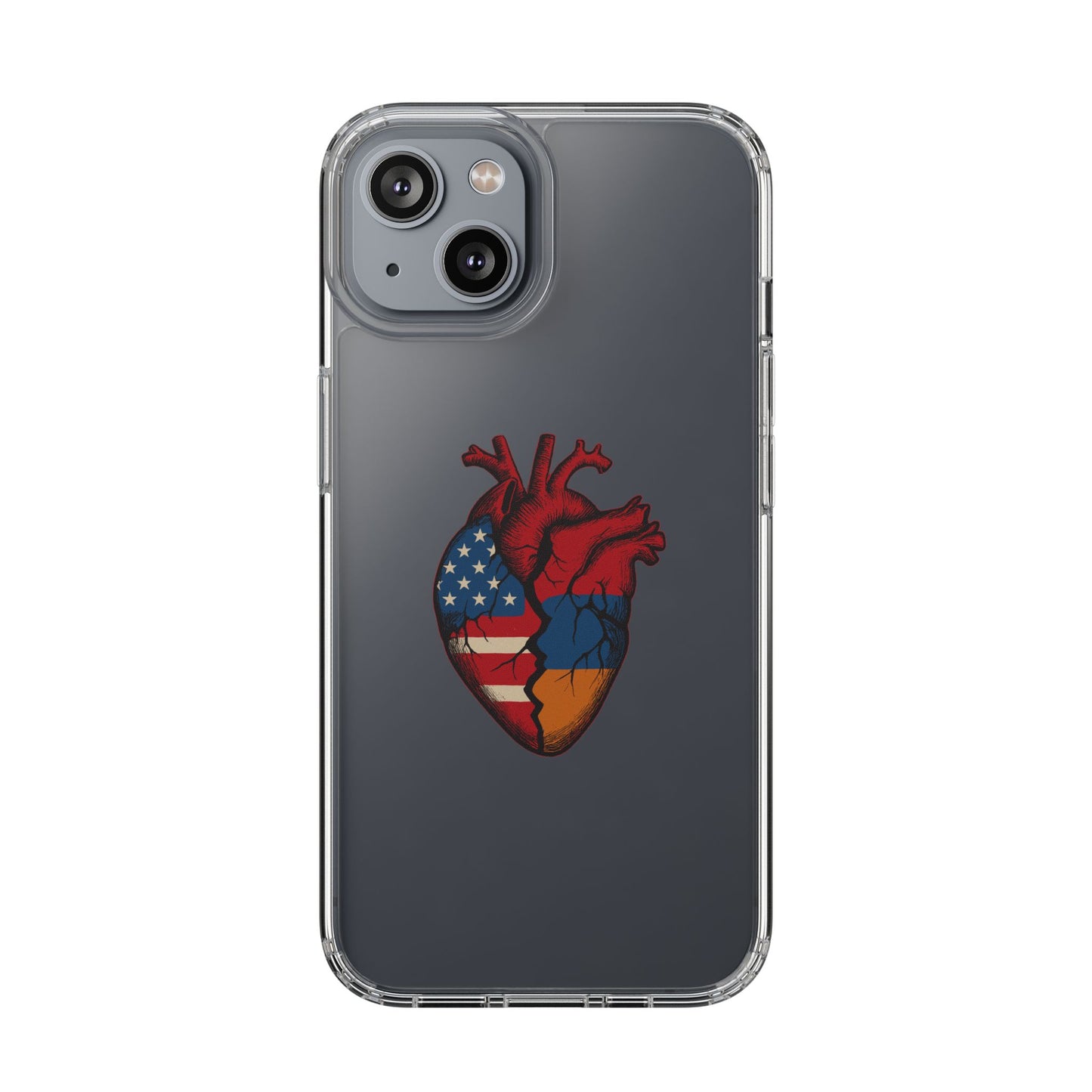 One Heart Clear Phone Case