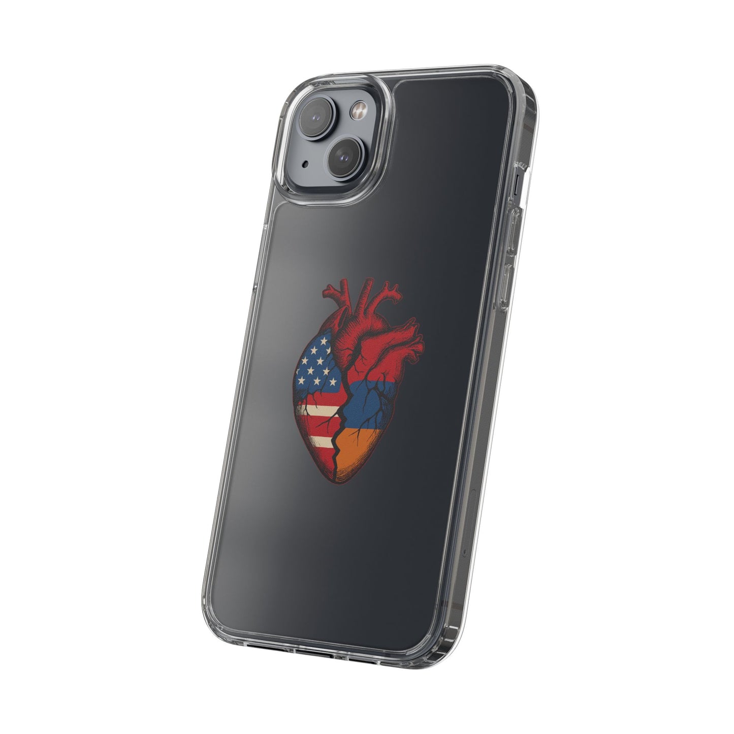 One Heart Clear Phone Case
