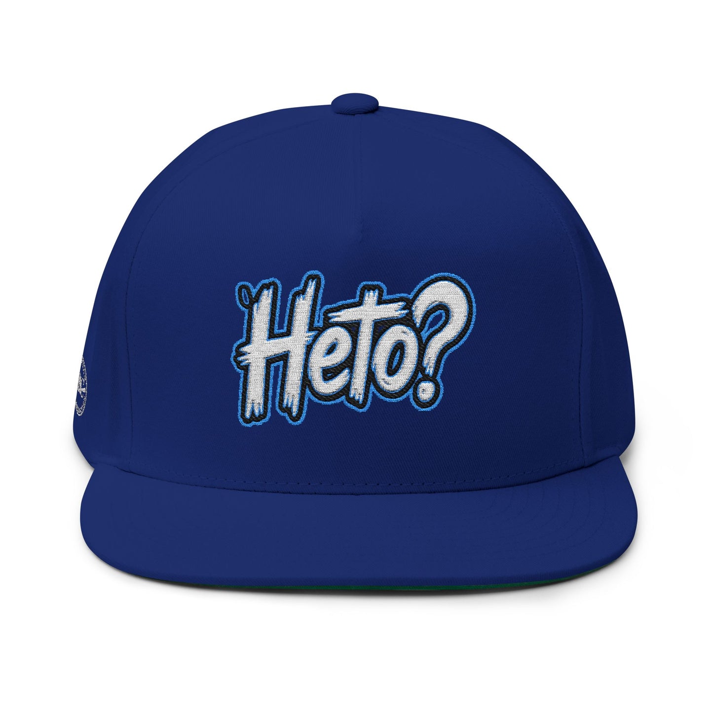 Heto? Embroidered Flat Bill Cap