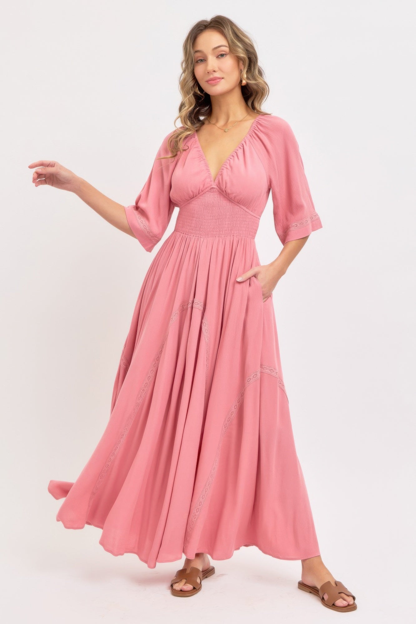 Romantic Flowy Maxi Dress (Pink) Armenian Pride Collection Romantic Flowy Maxi Dress (Pink) Armenian Pride Collection