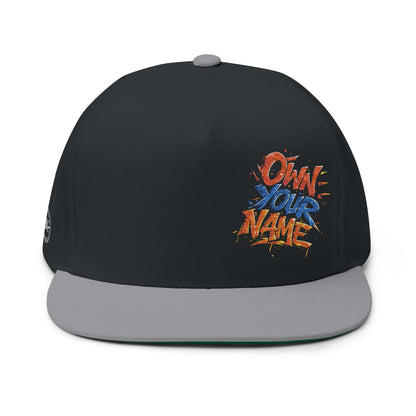 Own Your Name (Flag Colors) Embroidered Flat Bill Cap