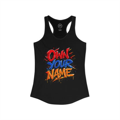 Own Your Name Women's Workout Racerback Tank