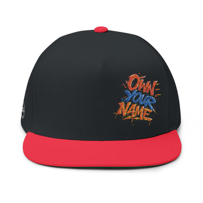 Own Your Name (Flag Colors) Embroidered Flat Bill Cap