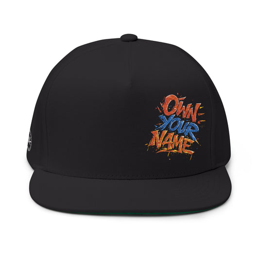 Own Your Name (Flag Colors) Embroidered Flat Bill Cap