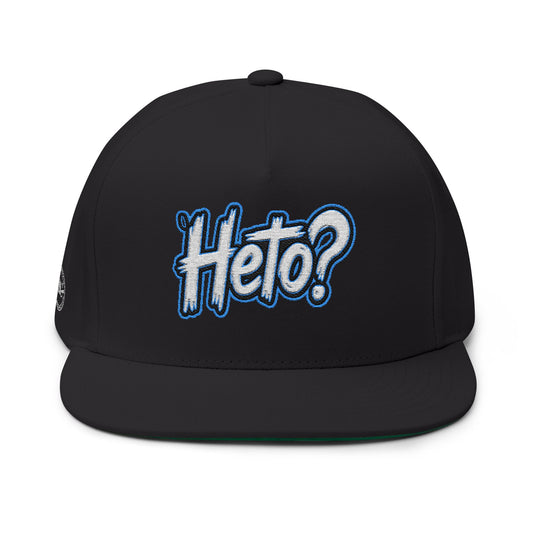Heto? Embroidered Flat Bill Cap