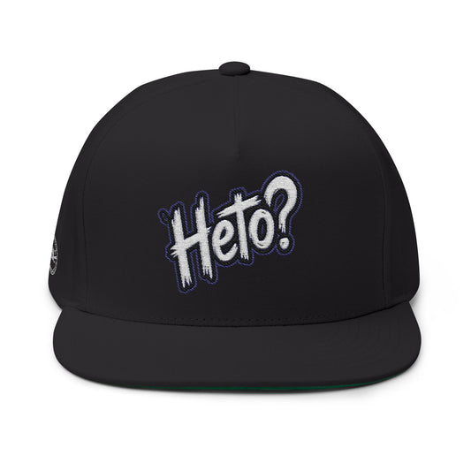 Heto? Embroidered Flat Bill Cap