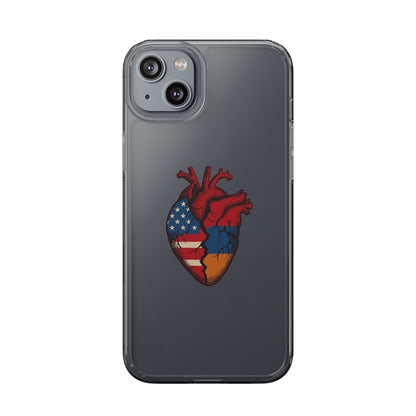 One Heart Clear Phone Case