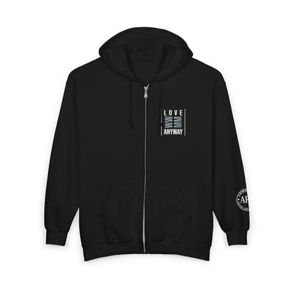 Love Anyway WW MM Embroidered Zip Hoodie