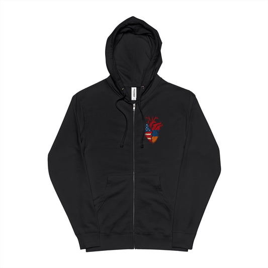 One Heart Zip Fleece Hoodie