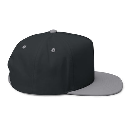 Tilted Logo Embroidered Flat Bill Cap
