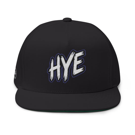 Hye Embroidered Flat Bill Cap