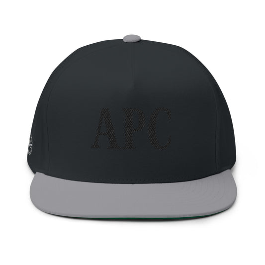 Black-on-Black APC Embroidered Flat Bill Cap