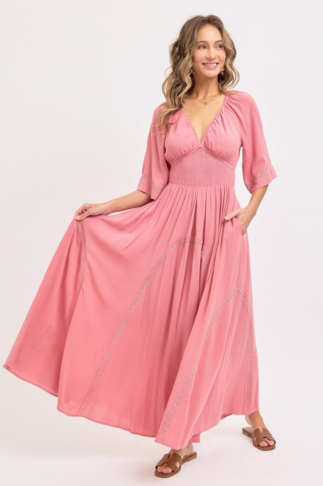 Romantic Flowy Maxi Dress (Pink) Armenian Pride Collection Romantic Flowy Maxi Dress (Pink) Armenian Pride Collection